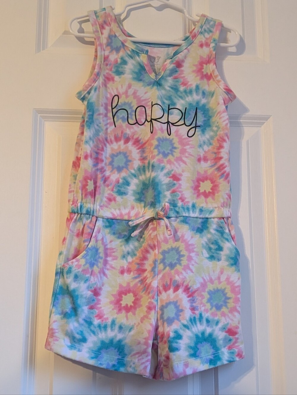 Sweet Butterfly Girls Happy Tie Dye Romper Size M (5-6)